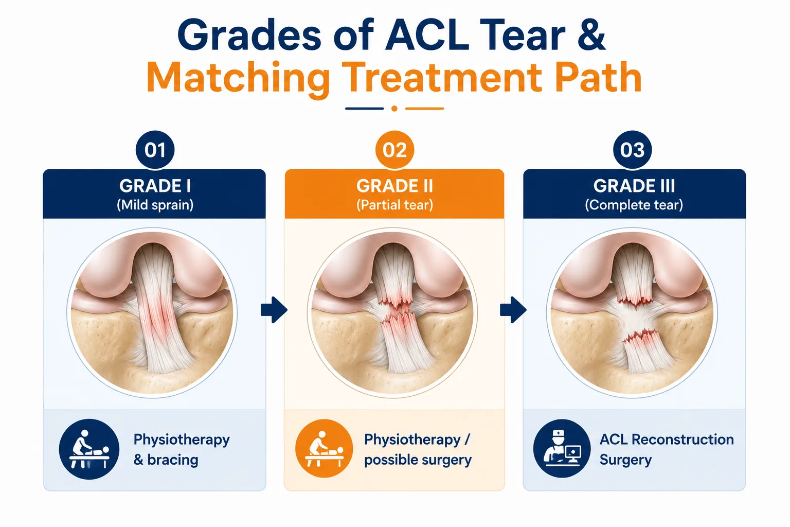 Grades of ACL Tear. ACL Treatment in Gurgaon