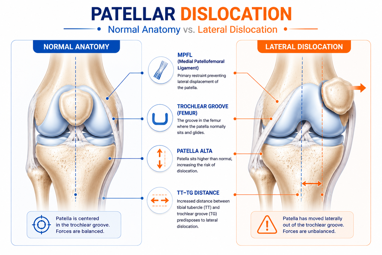 Patellar Dislocation_Normal Anatomy vs Dislocation