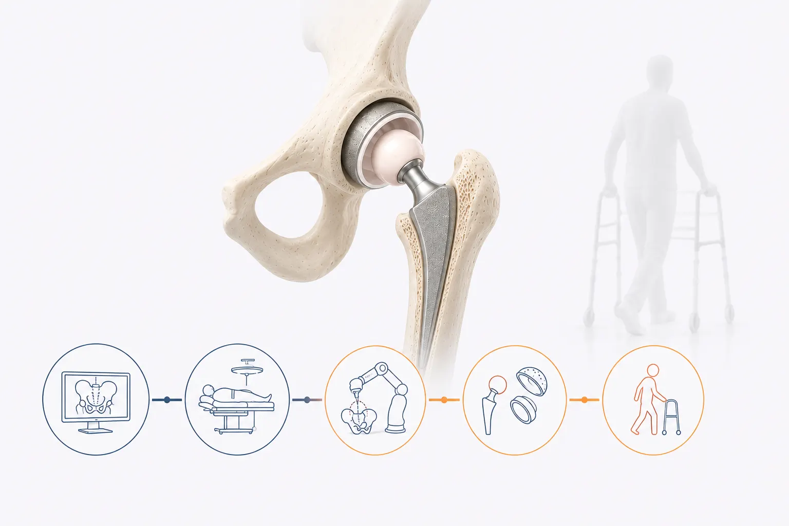 Hip replacement surgery inforgraphic